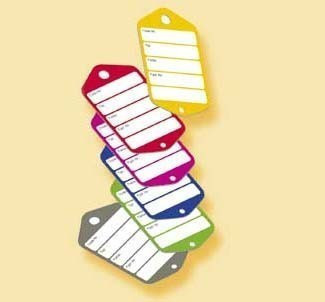 Šedé Plastik visačky na klíče, velké 100 ks