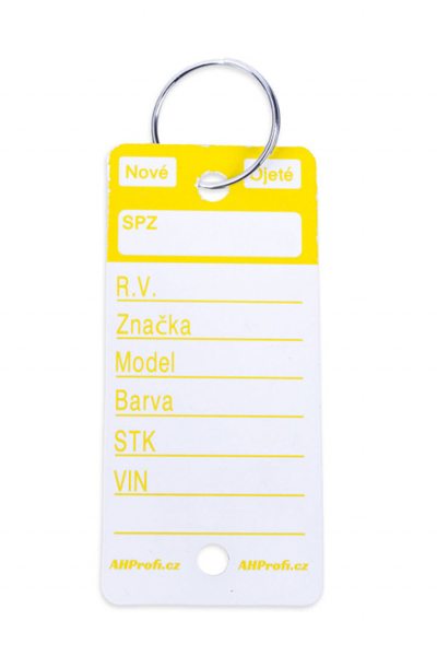Žluté PLUS plastové visačky na klíče 250ks