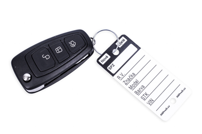 Černé PLUS plastové visačky na klíče 250ks