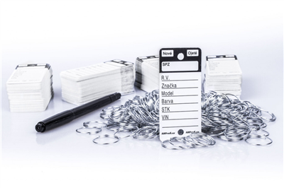 Černé PLUS plastové visačky na klíče 250ks