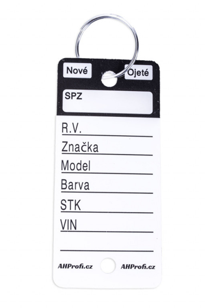 Černé PLUS plastové visačky na klíče 250ks