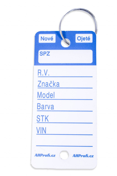 Modré PLUS plastové visačky na klíče 250ks