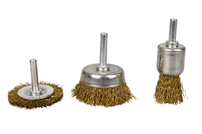 Sada drátěných kartáčů s nástavcem do vrtačky, 3 ks