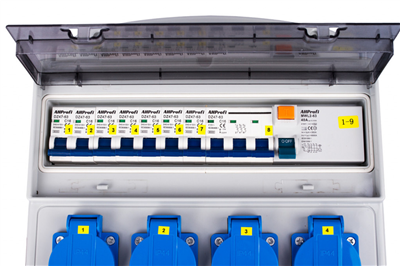 Mobilní rozvodná skříň 32A, 10 výstupů