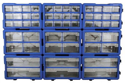 Plastový organizér, 4 boxy