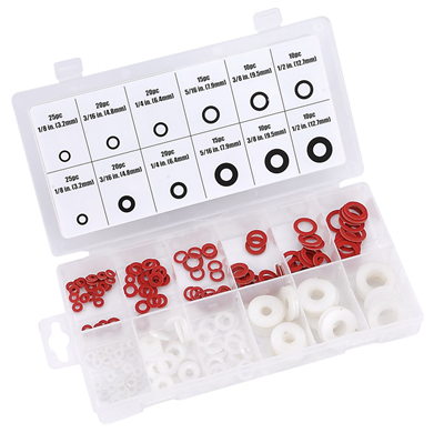 Sada podložek, fíbr, nylon, 200 ks