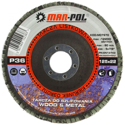 Kotouč brusný lamelový, 125mm, P36 MAR-POL