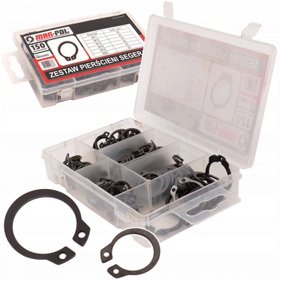 Segerový pojistný kroužek, sada 150ks MAR-POL