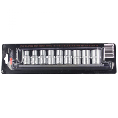 Klíče - hlavice nástrčné vnitřní torx, 1/2", sada 9ks MAR-POL