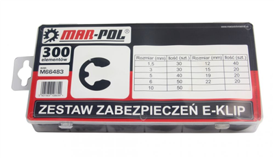 Segerový pojistný kroužek (E-KLIP), sada 300ks MAR-POL