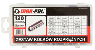 Pružný kolík, sada 120ks MAR-POL