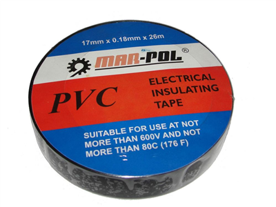 Páska izolační PVC, 17mmx0,18mmx26m, černá MAR-POL