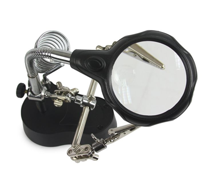 Stojan s lupou a led světlem, třetí ruka MAR-POL