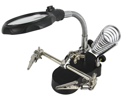 Stojan s lupou a led světlem, třetí ruka MAR-POL