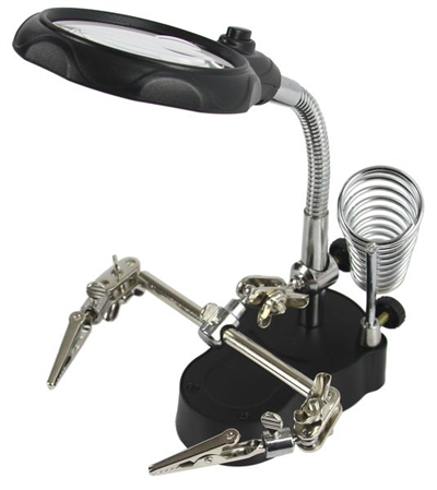 Stojan s lupou a led světlem, třetí ruka MAR-POL