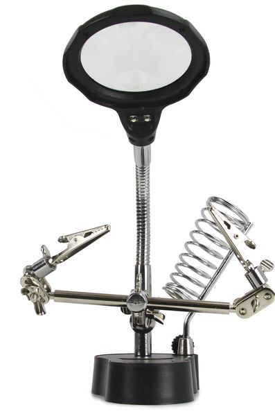 Stojan s lupou a led světlem, třetí ruka MAR-POL