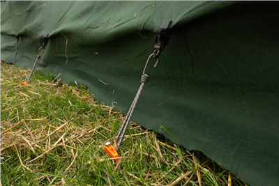 Upínací spona očková, na plachty, sítě, tkaniny, šedá, 1ks BUNGEE CORD CLIPS