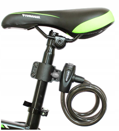 Zámek na jízdní kolo, lanový, 12x1200mm, zamykání na klíč KELTIN