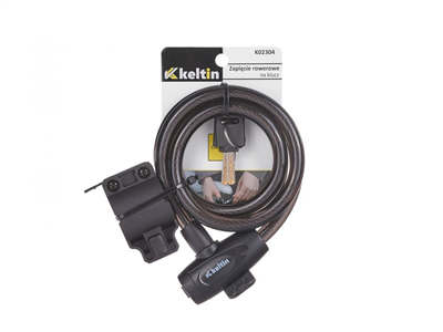 Zámek na jízdní kolo, lanový, 12x1200mm, zamykání na klíč KELTIN