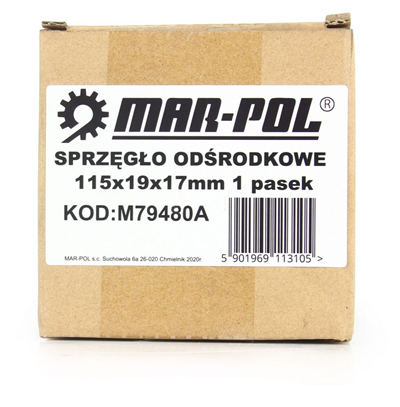 Odstředivá spojka 115x19 mm perodrážka 1-řemen MAR-POL