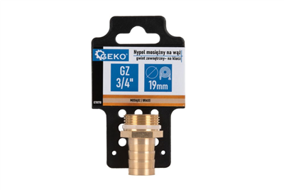 Hadičník mosazný 19mm s vnějším závitem 3/4" GEKO