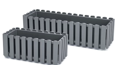 Květináč-truhlík 38x18cm šedý kámen BOARDEE FENCYCAS