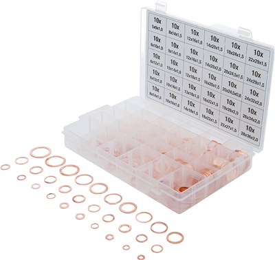 BGS 8142, Souprava těsnicích kroužků | měď | 300dílná