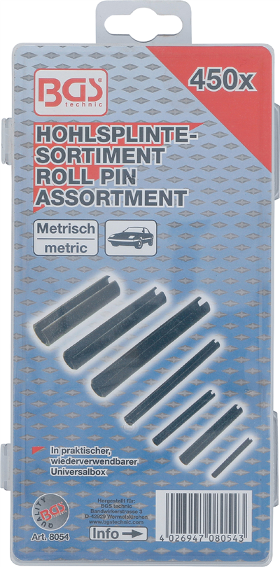 BGS 8054, Sada závlaček/pružných kolíků | 450dílná