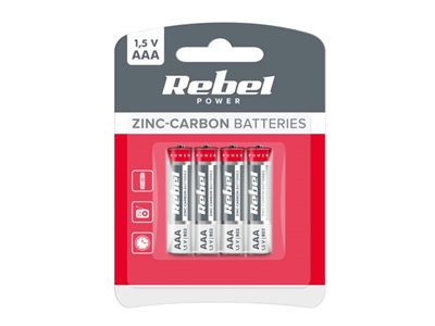 Baterie AAA (R03) Zn-Cl REBEL 4ks / blistr BAT0080B
