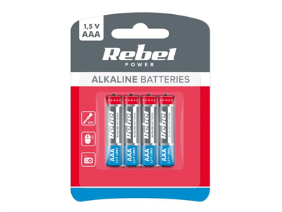 Baterie AAA LR03 alkalická REBEL Alkaline Power 4ks / blistr BAT0060B