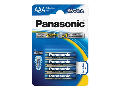 Baterie AAA (R03) alkalická PANASONIC Evolta 4ks / blistr