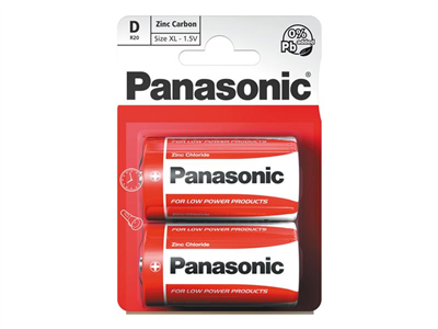 Baterie D (R20) Zn-Cl PANASONIC Red 2ks / blistr