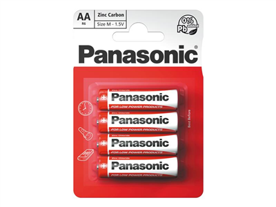 Baterie AA (R6) Zn-Cl PANASONIC Red 4ks / blistr