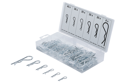 Závlačky pružinové, průměry 2-4 mm, sada 150 ks - BGS 8043