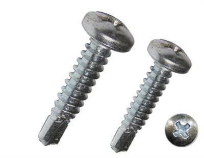 Šrouby samořezné do plechu, 4,2 x 16 mm, křížové, balení 16 ks, Zn