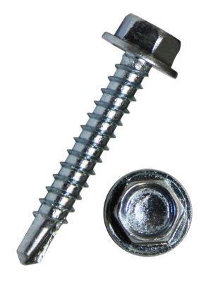 Šrouby samořezné do plechu, 4,2 x 16 mm, šestihran SW7, balení 100 ks, Zn