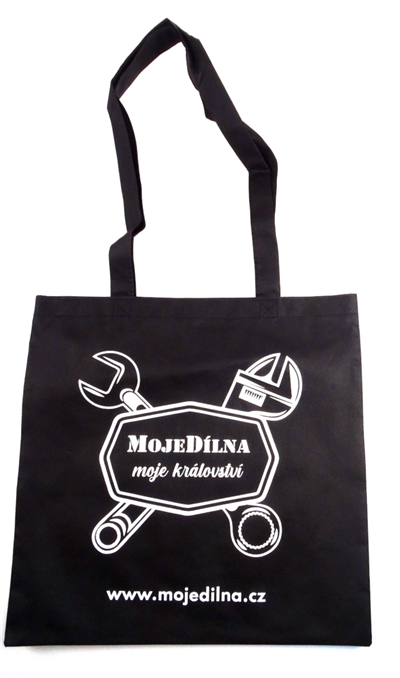 Taška textilní s uchem, netkaná textílie, černá 