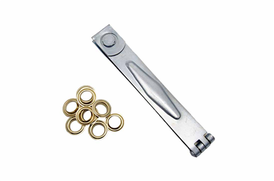 Náhradní oka 12 mm pro krycí plachty, kov, sada 10 ks a raznice