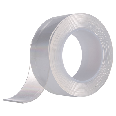 Oboustranná nano páska, znovu použitelná, transparentní, 2 m x 24 mm