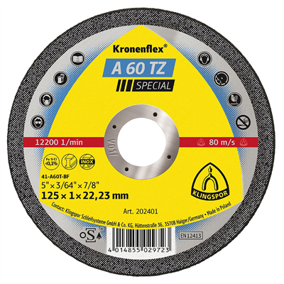 KLINGSPOR Kotouč řezný na nerez A 60TZ Special | 115x1,0x22,2 mm