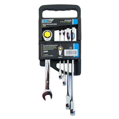 XTLINE Sada ráčnových klíčů 72 zubů 5 dílů | 8-19 mm, plastový držák