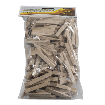 VAŠEK Klínky montážní dřevěné | obkladačské 55x8x10 mm 1bal/250ks