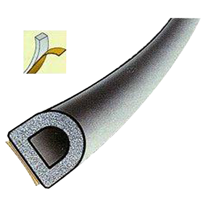 Těsnění profil D | černé, délka 50 m, rozměr 12x10 mm