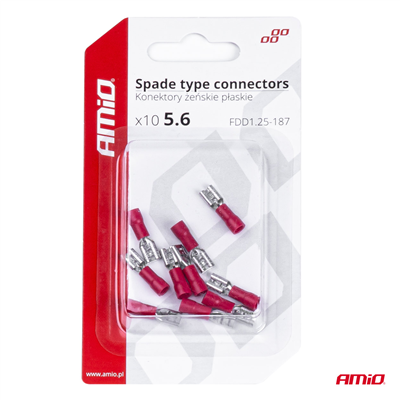 Elektrické konektory – samice (násuvka) 5.6mm 0.5-1.5mm2 10A 10 ks