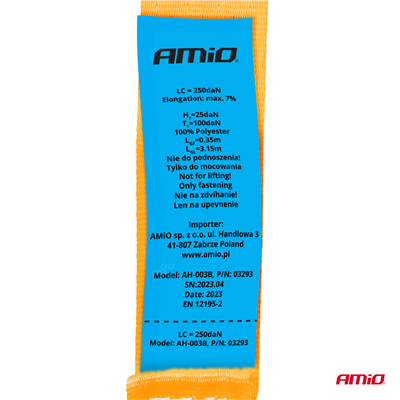 Sada upínacích popruhů a pružných upínačů AMiO-03293