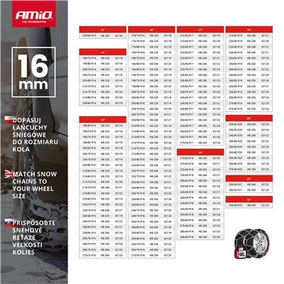 Sněhové řetězy 16 mm 4x4 KB-260 AMiO-02125