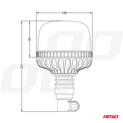 Výstražný maják W25p tyčový Flexi R65 R10 24LED 12/24V IP66