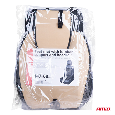 Podložka na sedadlo s opěrkou hlavy a beder AMIO-03649