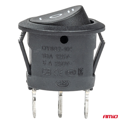 Černý oválný vypínač 12/230V BU03