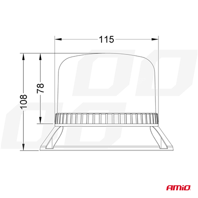 Výstražný maják LED W22m Magnetický / 3 šrouby, ECE R10 60LED 12/24V IP66